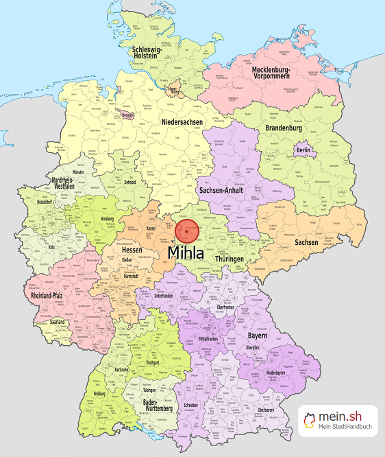 Deutschlandkarte mit Mihla