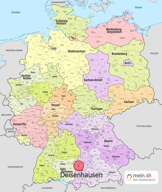 Deutschlandkarte mit Deisenhausen