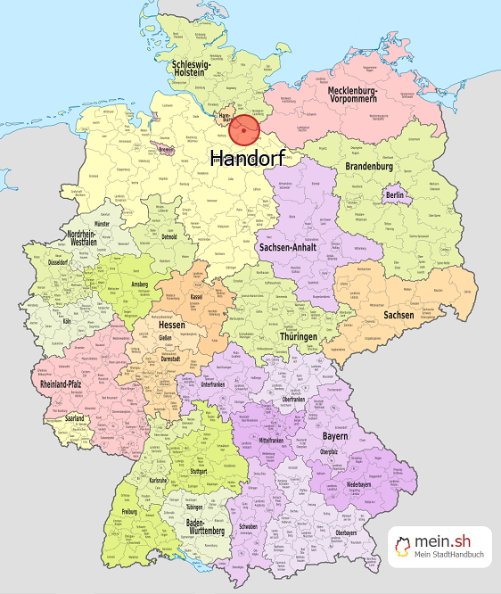 Deutschlandkarte mit Handorf