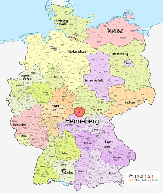 Deutschlandkarte mit Henneberg