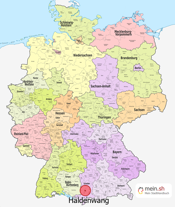 Deutschlandkarte mit Haldenwang