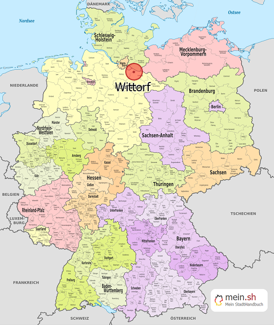 Deutschlandkarte mit Wittorf