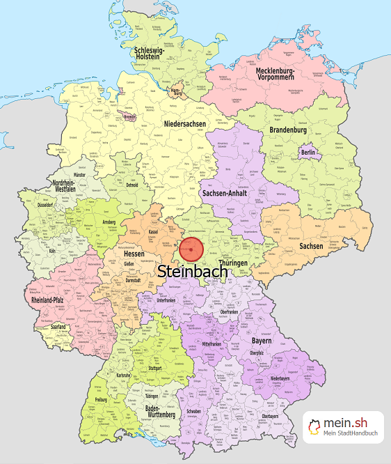 Deutschlandkarte mit Steinbach