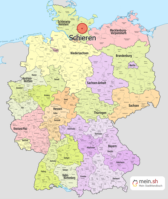 Deutschlandkarte mit Schieren