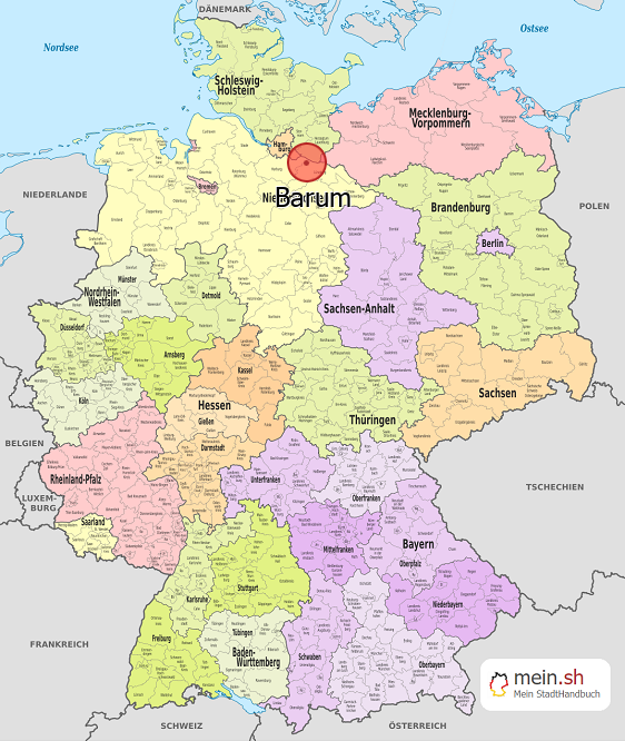 Deutschlandkarte mit Barum