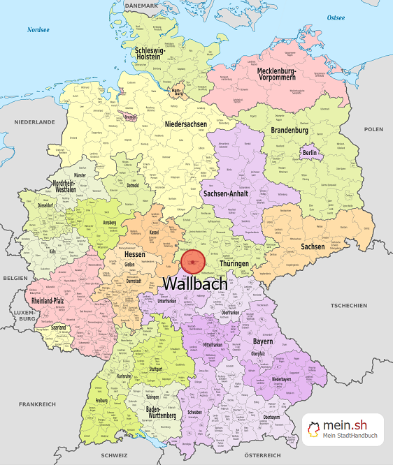 Deutschlandkarte mit Wallbach