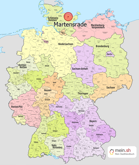 Deutschlandkarte mit Martensrade