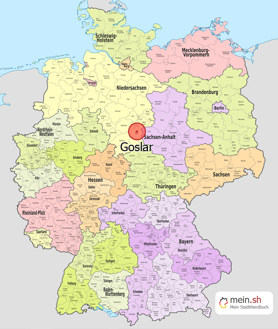 Deutschlandkarte mit Goslar