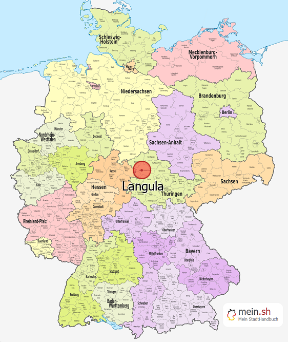 Deutschlandkarte mit Langula