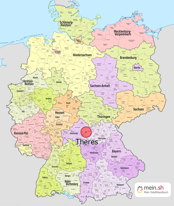 Deutschlandkarte mit Theres