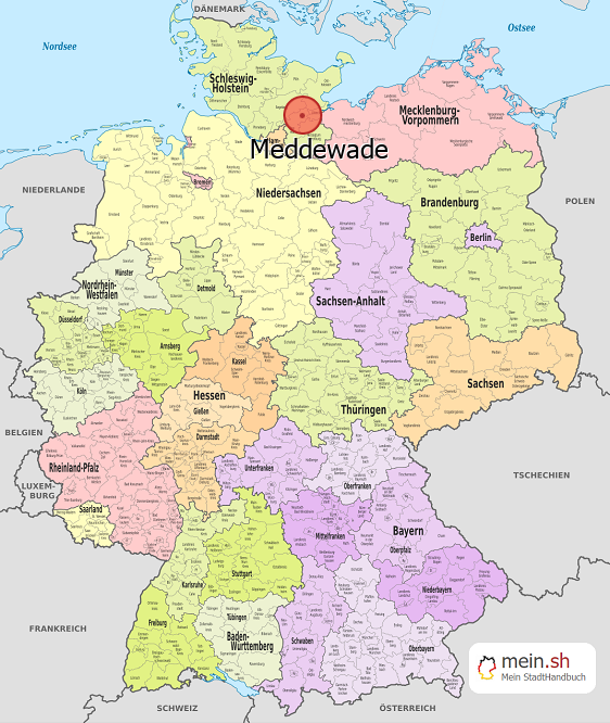 Deutschlandkarte mit Meddewade
