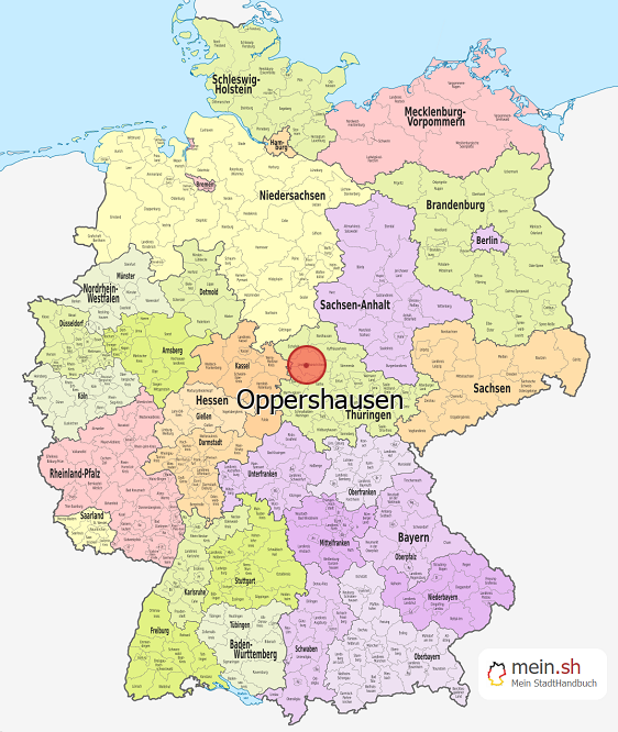 Deutschlandkarte mit Oppershausen