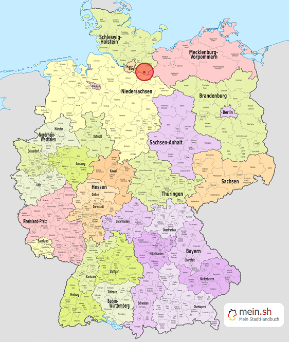 Deutschlandkarte mit Krukow