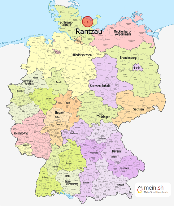 Deutschlandkarte mit Rantzau