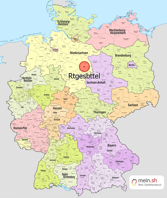 Deutschlandkarte mit Rtgesbttel