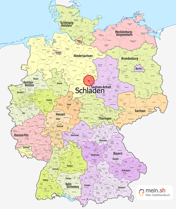 Deutschlandkarte mit Schladen