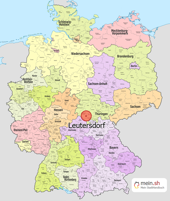 Deutschlandkarte mit Leutersdorf