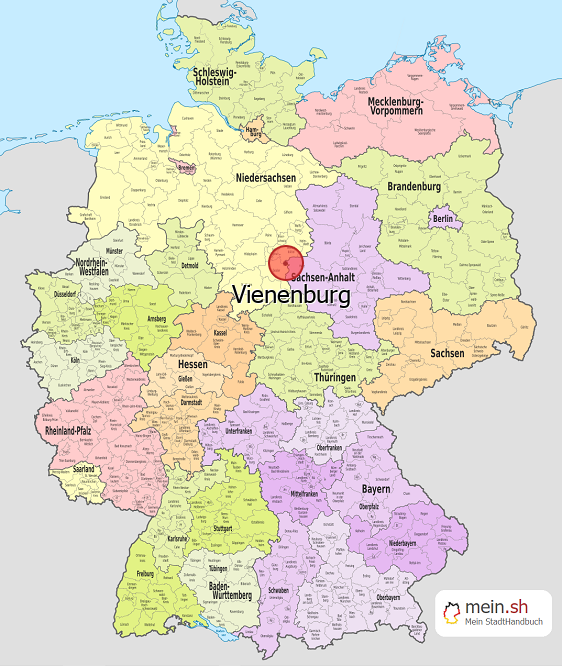 Deutschlandkarte mit Vienenburg
