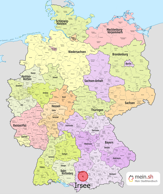 Deutschlandkarte mit Irsee