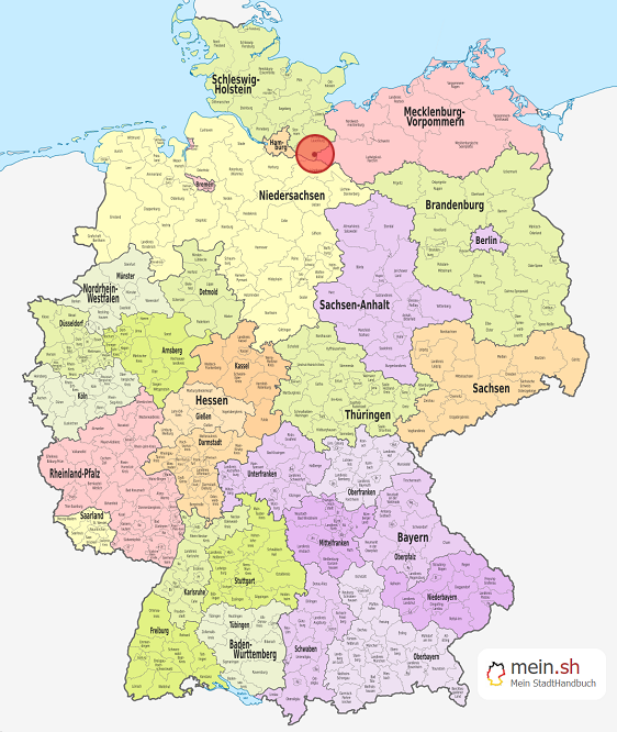 Deutschlandkarte mit Basedow