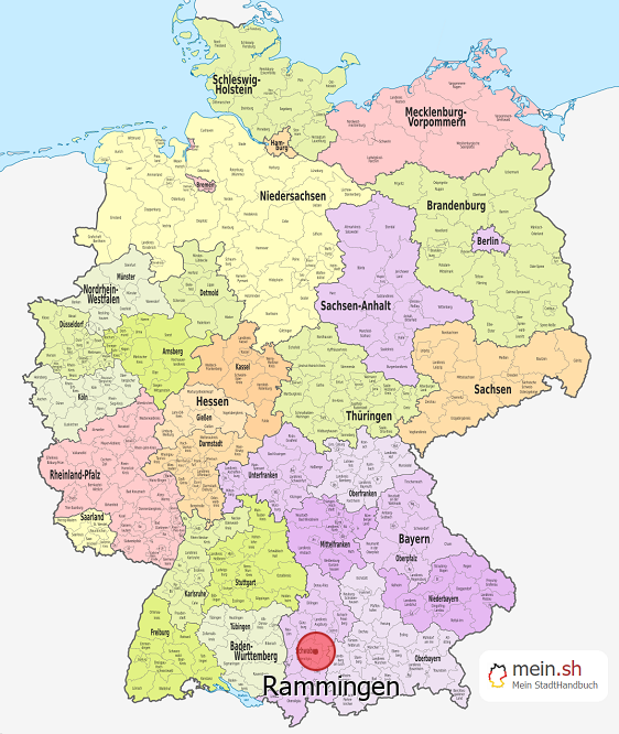 Deutschlandkarte mit Rammingen