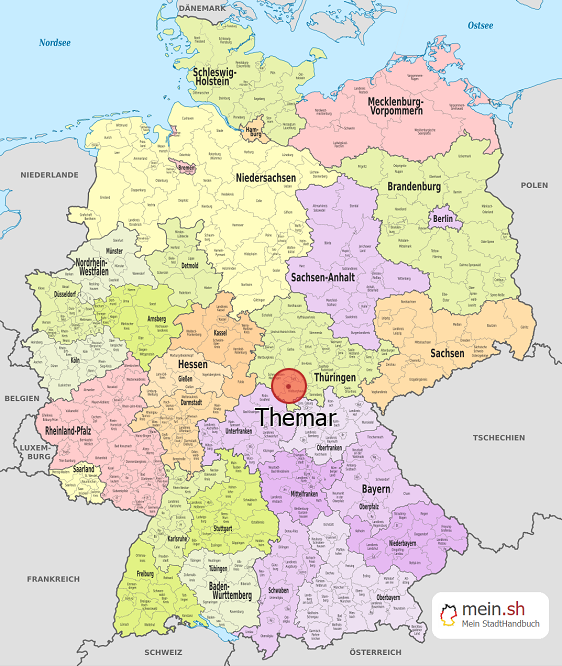 Deutschlandkarte mit Themar