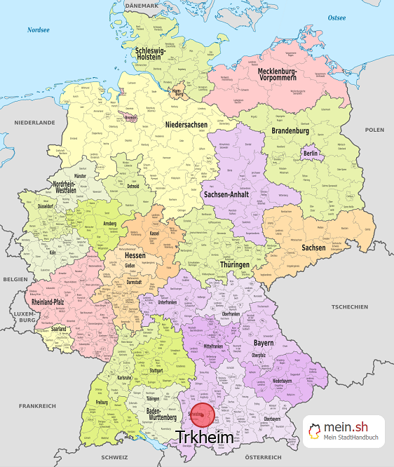 Deutschlandkarte mit Trkheim