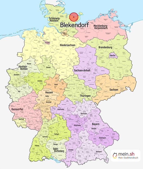 Deutschlandkarte mit Blekendorf