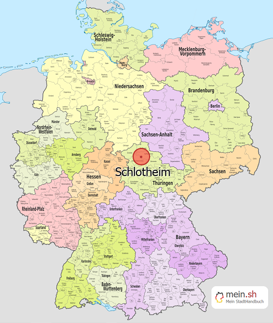 Deutschlandkarte mit Schlotheim