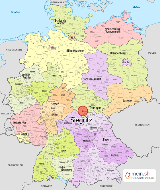 Deutschlandkarte mit Siegritz
