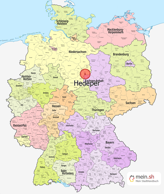 Deutschlandkarte mit Hedeper