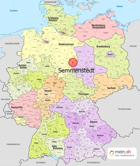 Deutschlandkarte mit Semmenstedt