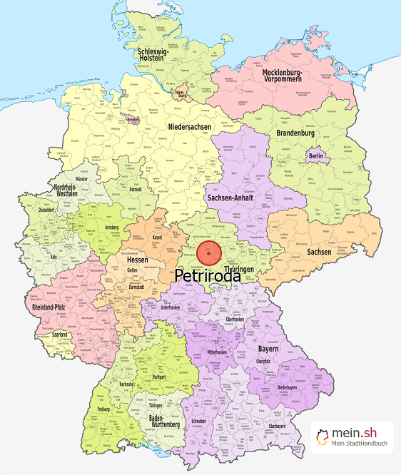 Deutschlandkarte mit Petriroda