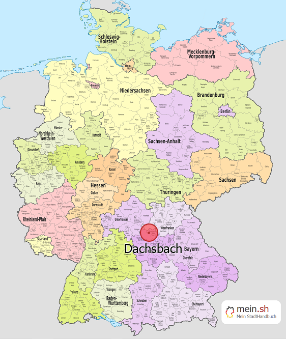 Deutschlandkarte mit Dachsbach