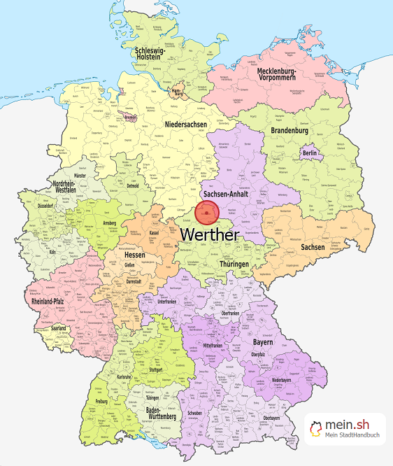 Deutschlandkarte mit Werther