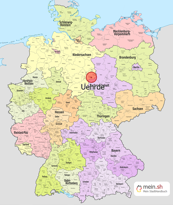 Deutschlandkarte mit Uehrde