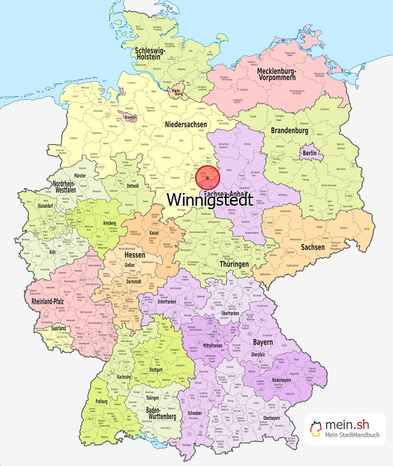 Deutschlandkarte mit Winnigstedt