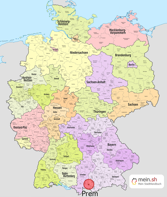 Deutschlandkarte mit Prem