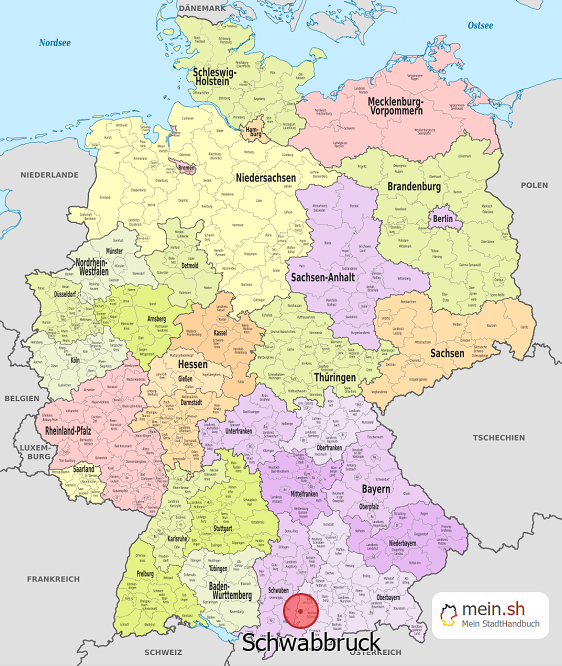 Deutschlandkarte mit Schwabbruck