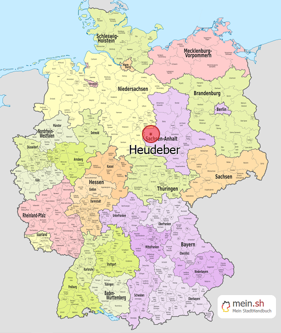 Deutschlandkarte mit Heudeber