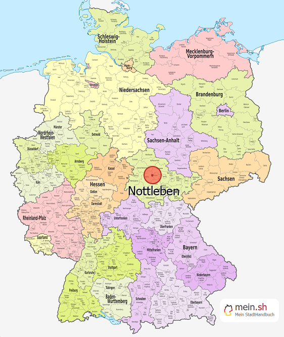 Deutschlandkarte mit Nottleben