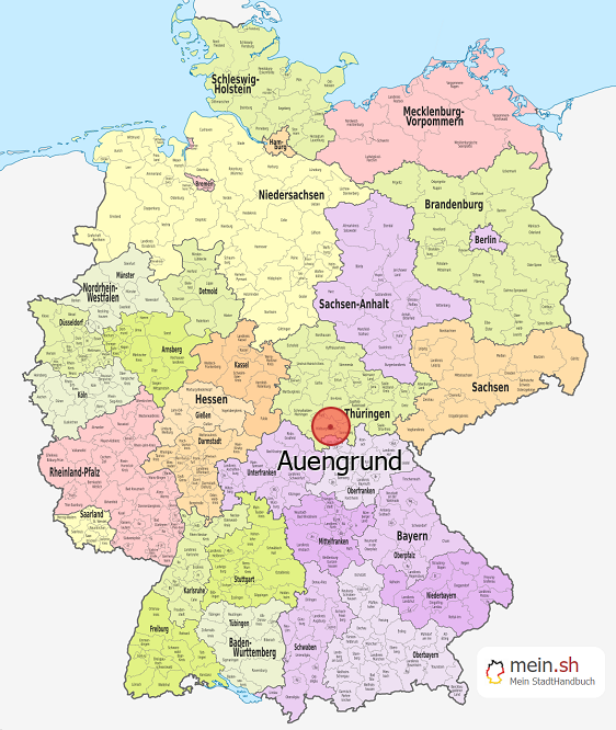 Deutschlandkarte mit Auengrund