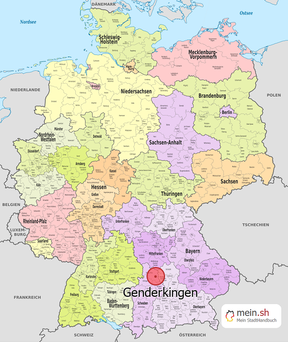 Deutschlandkarte mit Genderkingen