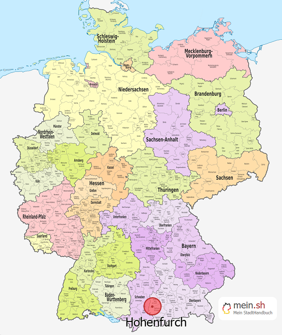 Deutschlandkarte mit Hohenfurch