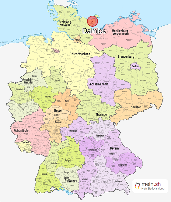 Deutschlandkarte mit Damlos