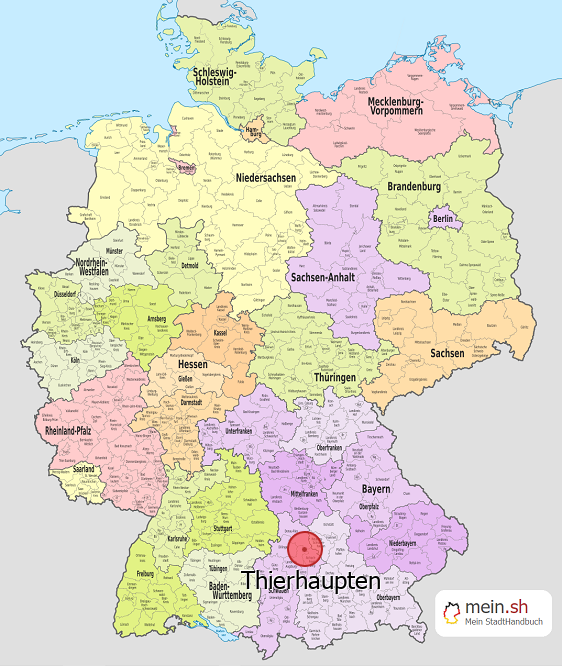 Deutschlandkarte mit Thierhaupten