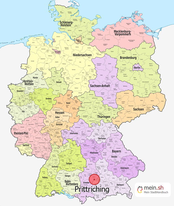 Deutschlandkarte mit Prittriching