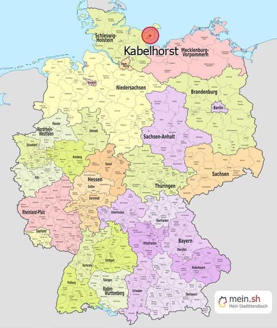 Deutschlandkarte mit Kabelhorst