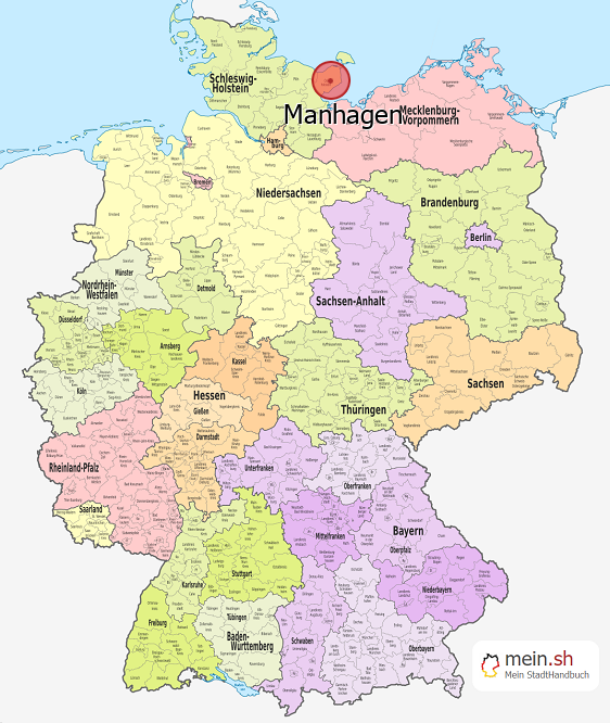 Deutschlandkarte mit Manhagen