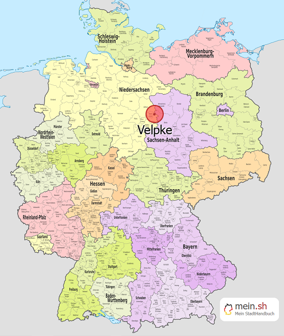 Deutschlandkarte mit Velpke
